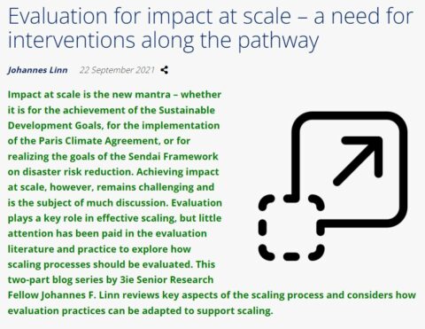 Evaluation for impact at scale – a need for interventions along the pathway
