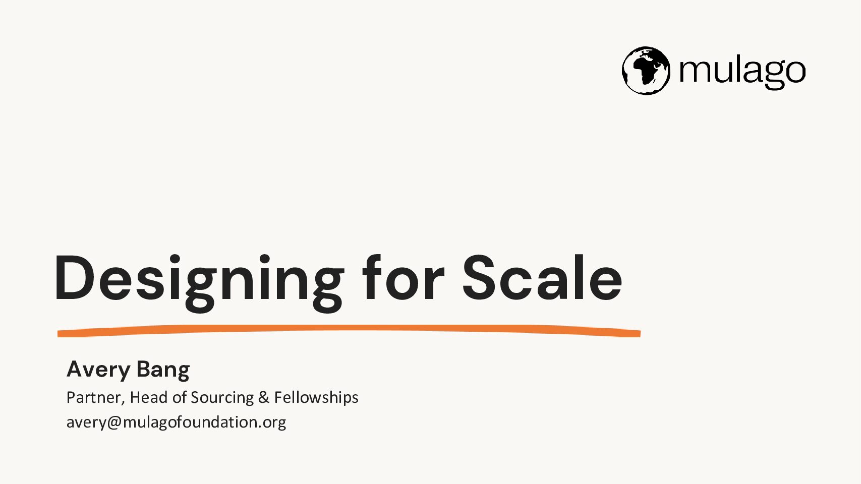 Designing for Scale